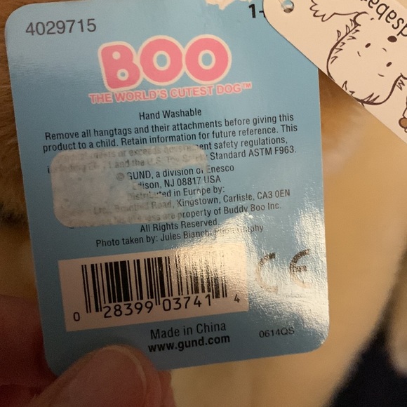 Adorable Boo dog stuffed animal. Made by Gunn sells other places $28 - Picture 2 of 4